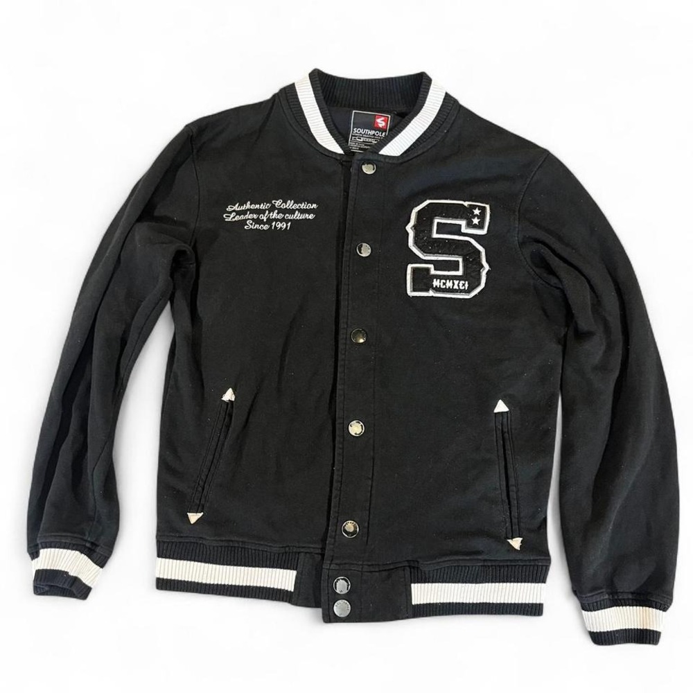 Southpole Mens Black Varsity‎ Letterman Jacket Authentic Collection Tagged XL